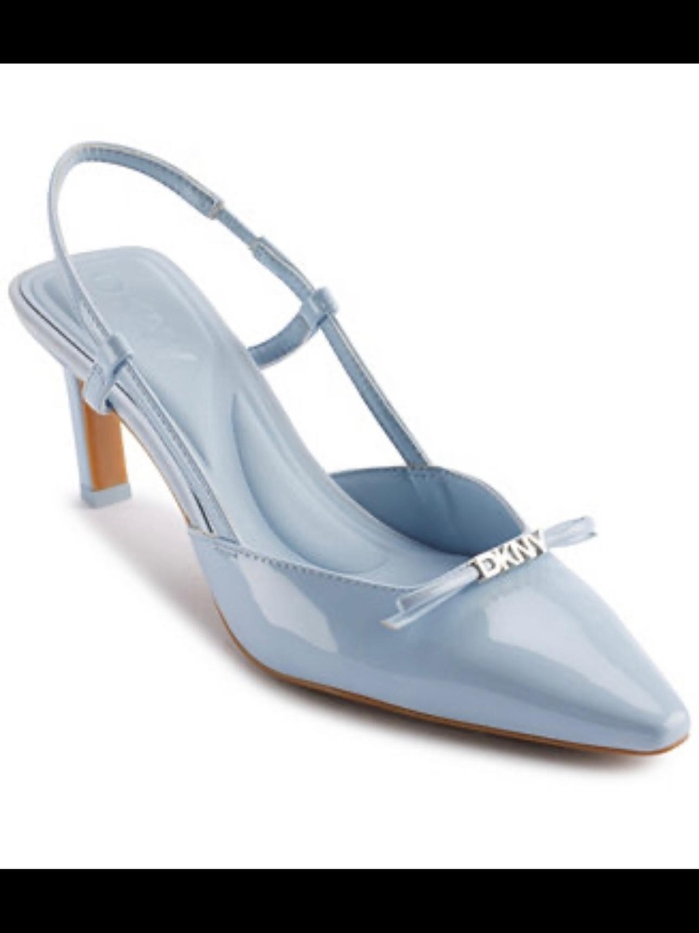 DKNY Light Blue Patent Slingback Pointed-Toe Pump